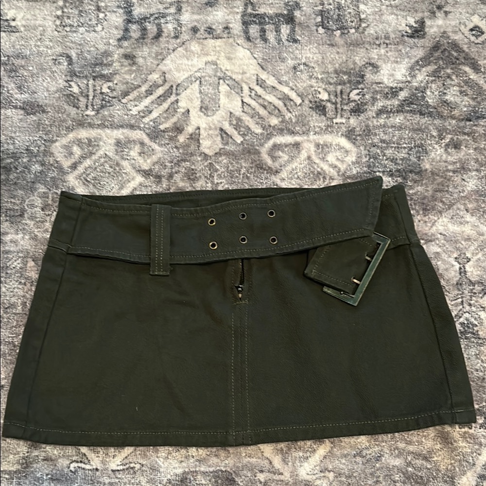 Green Cargo Mini Skirt for Casual Wear